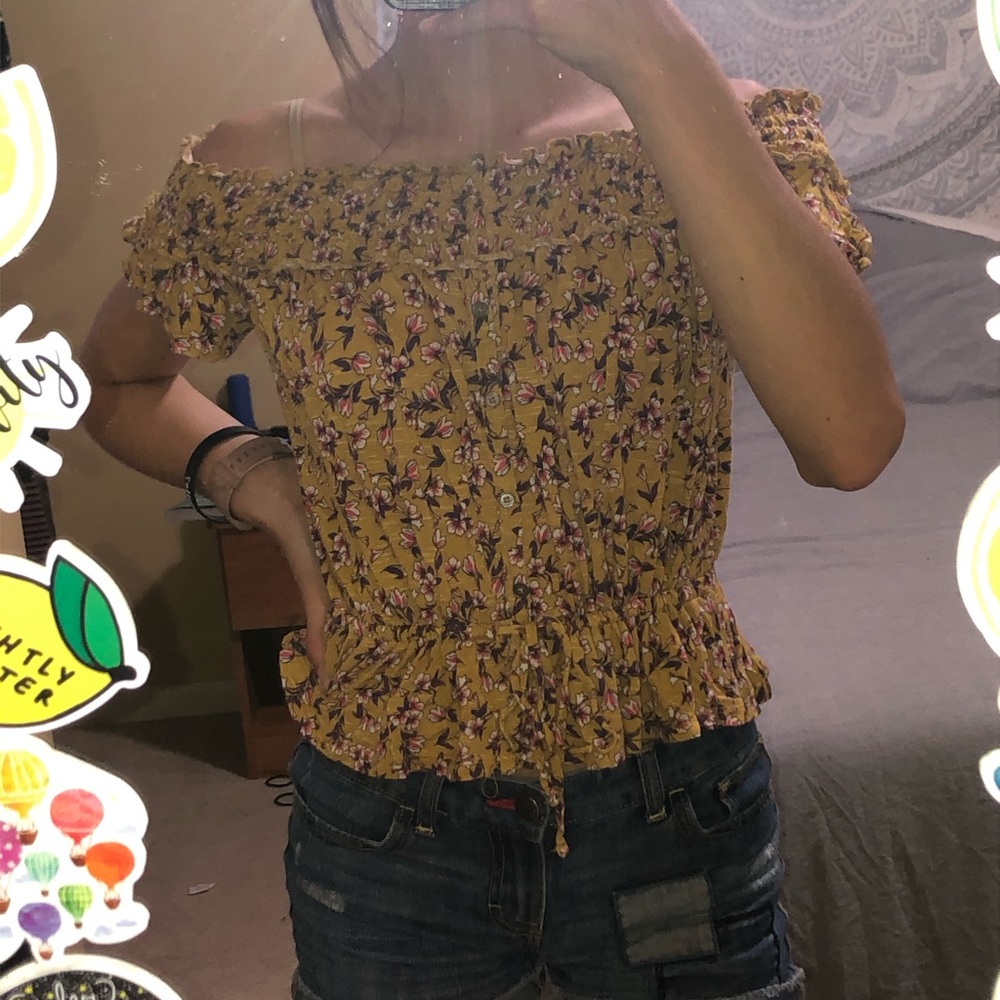 yellow floral shirt